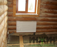Монтаж отопления деревянного дома в Ярославской области, панельный радиатор Kermi