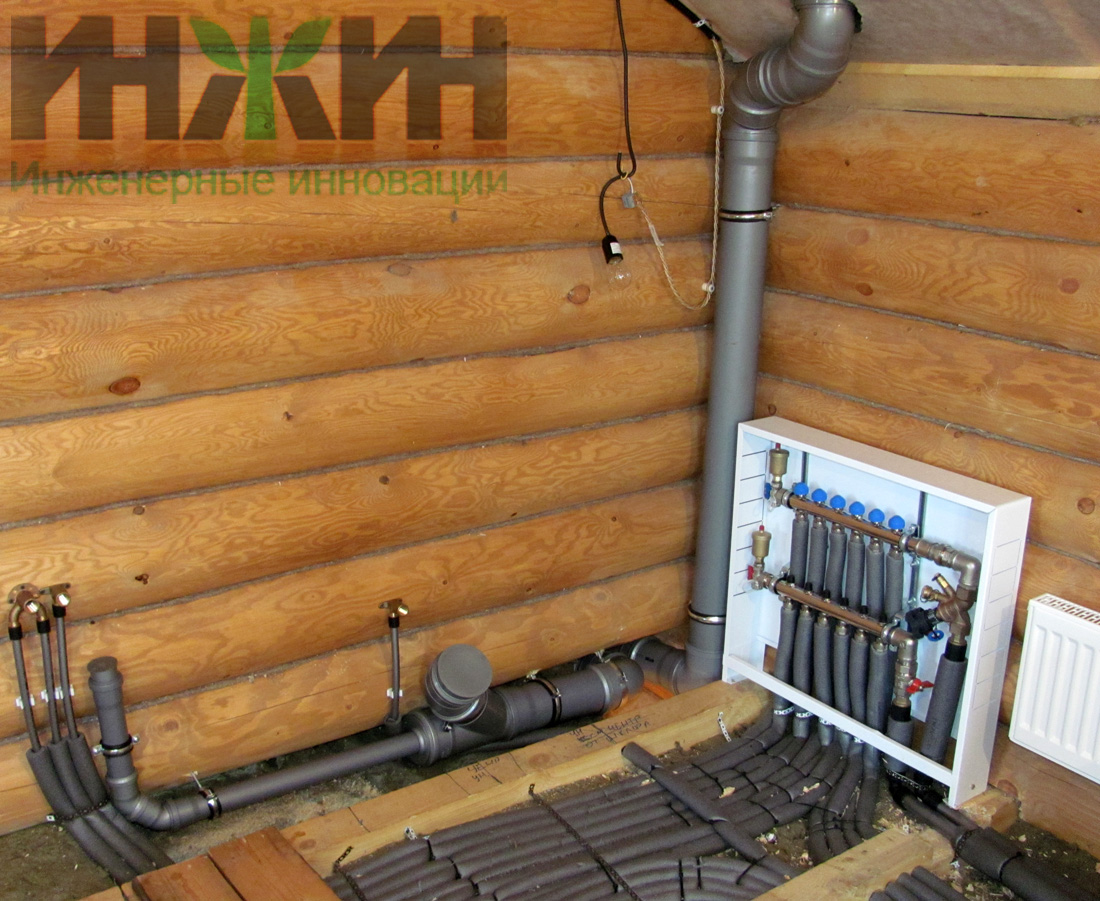 Отопление в деревянном доме, коллекторная схема в Ярославской области 600