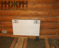 Монтаж отопления деревянного дома в Ярославской области, установка радиатора Kermi