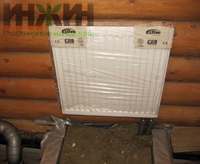Монтаж радиатора отопления Kermi в деревянном доме в Ярославской области