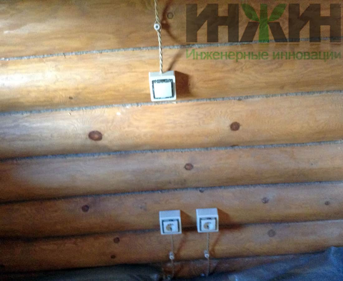 Монтаж наружных электрических выключателей в деревянном доме