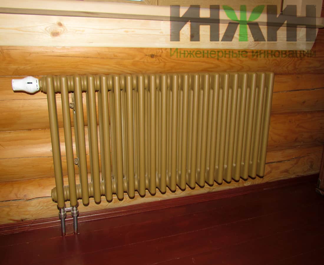 Монтаж трубчатого радиатора отопления Zehnder в деревянном доме