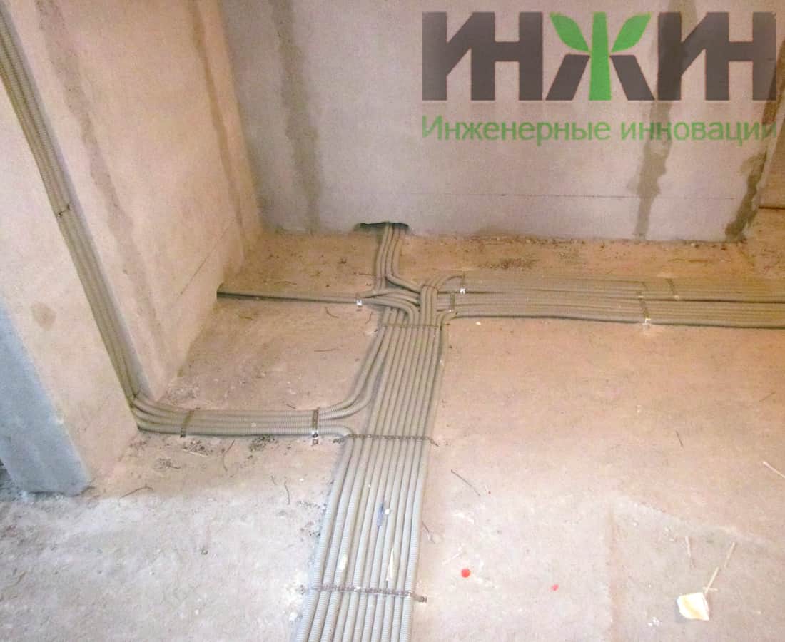 Монтаж электропроводки в полу частного дома в Московской области