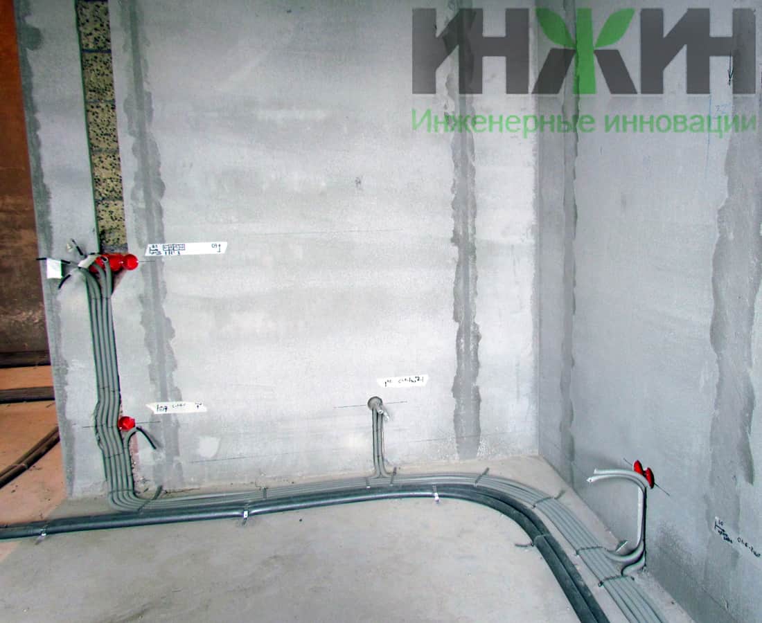Монтаж электропроводки в стенах частного дома в ЖК Воскресенское