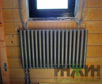 Радиатор отопления Гармония, монтаж в деревянном доме КП "Зеленый Бор"