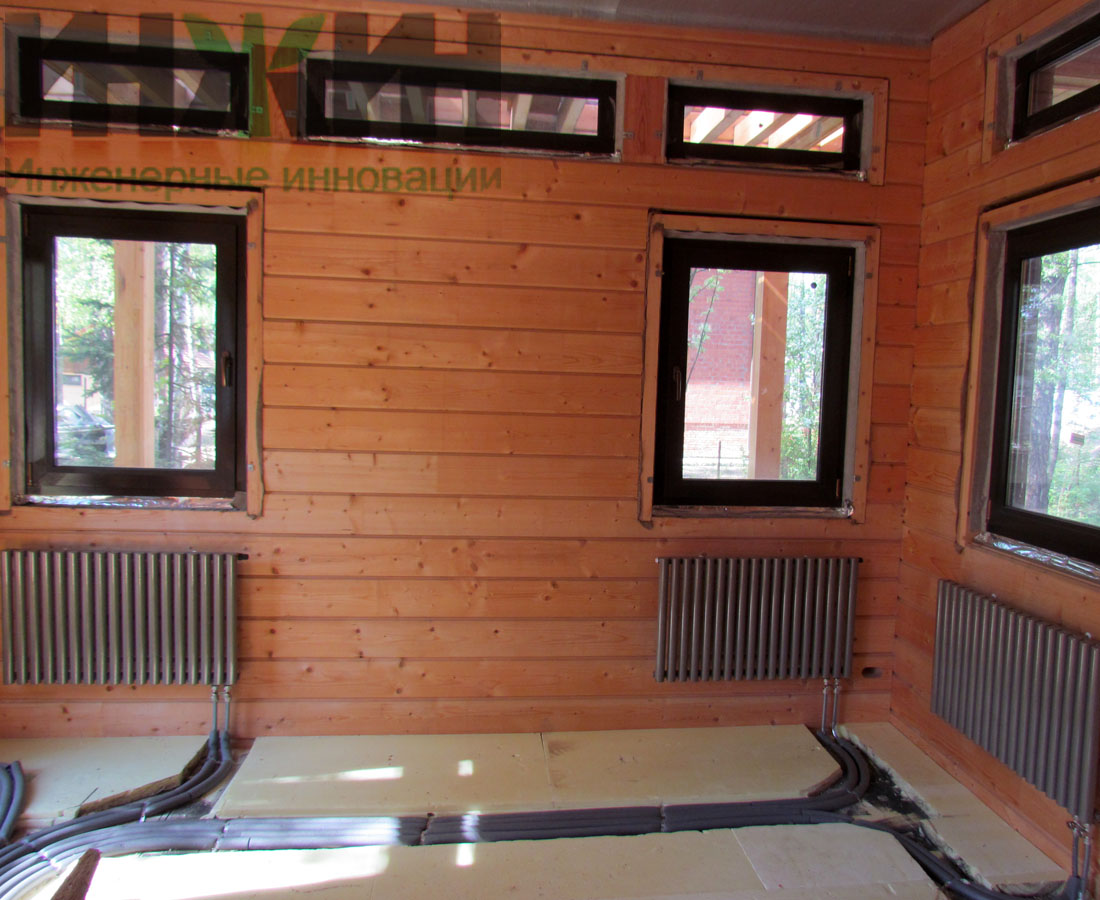Отопление в деревянном доме, коллекторная схема в Московской области 609