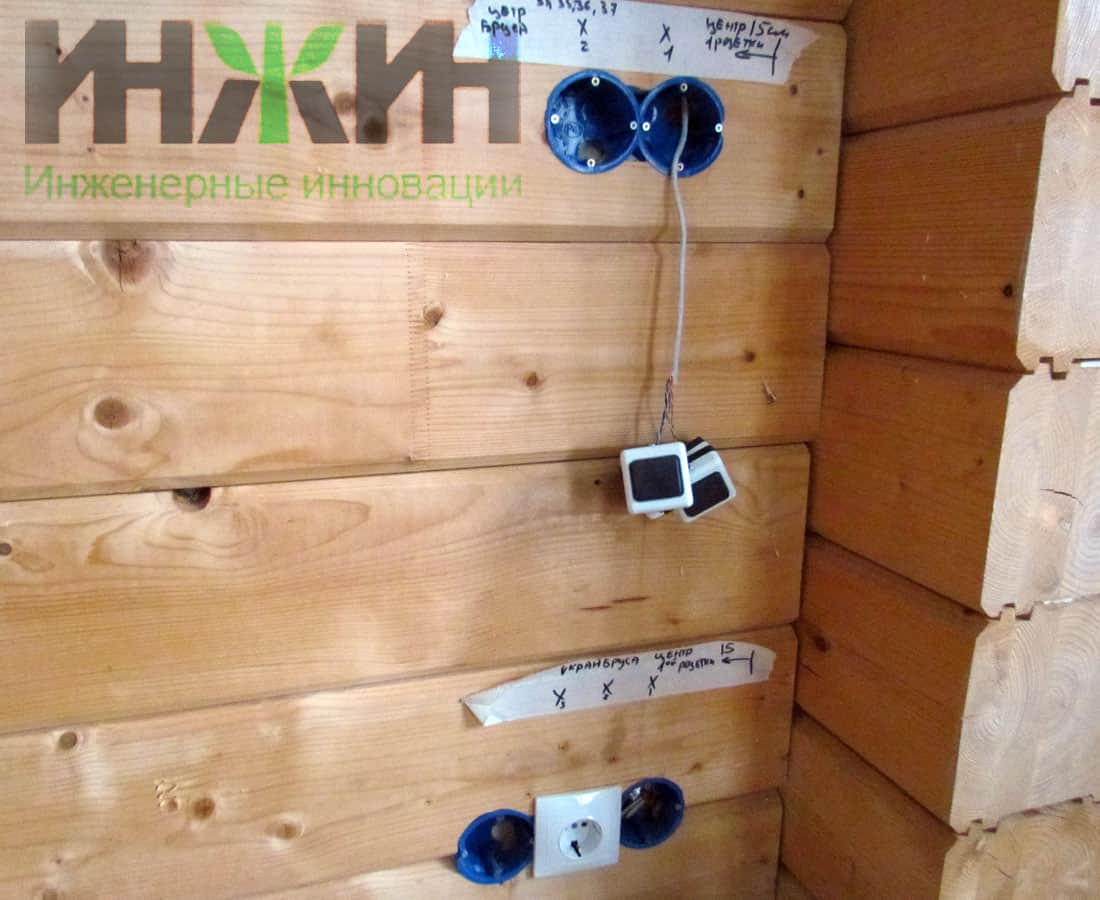 Монтаж электрики в деревянном доме в КП "Зеленый бор"