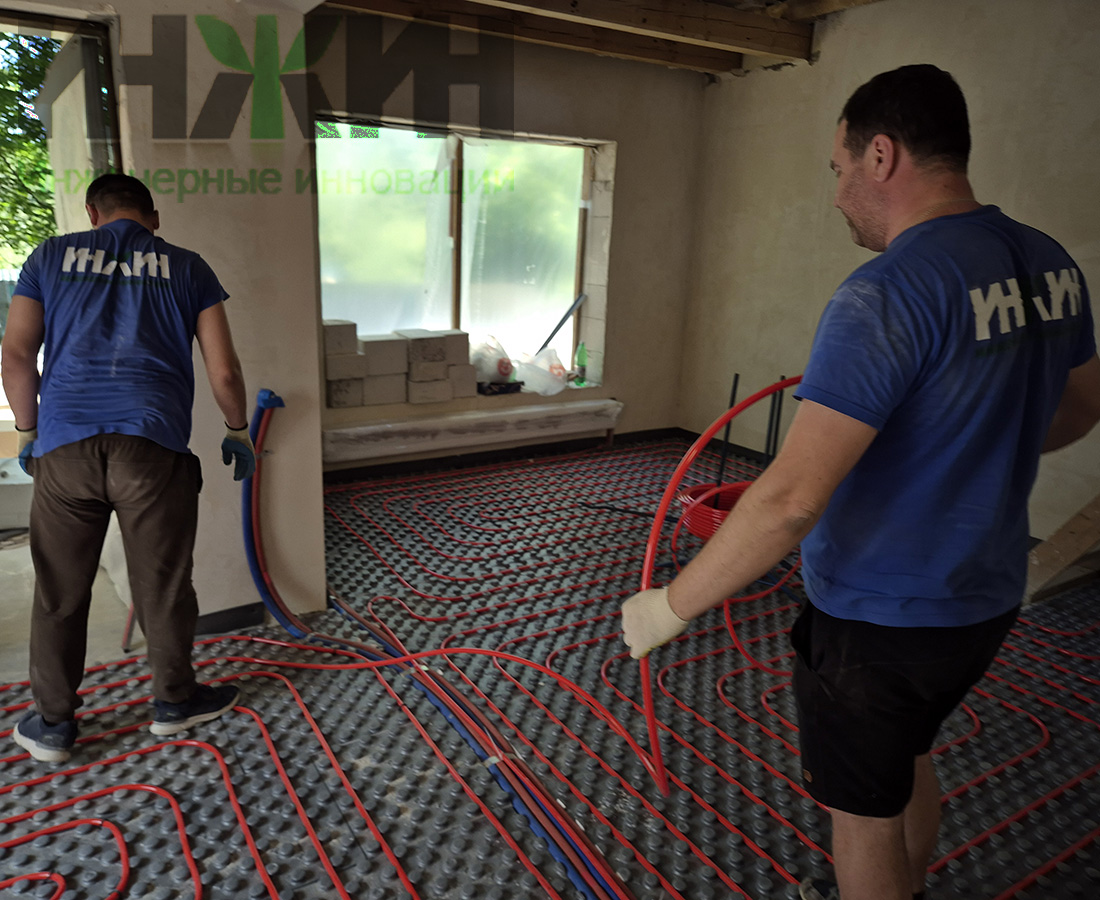 Монтаж системы радиаторного отопления и теплого пола в г. Железнодорожный