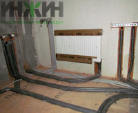 Монтаж панельного радиатора отопления в доме в ДНП "Топаз"