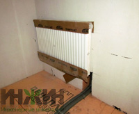 Монтаж радиатора отопления в доме из керамических блоков в ДНП "Топаз"