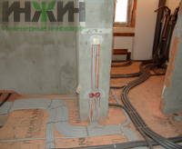 Монтаж кабелей электрических в полу дома в ДНП "Топаз"