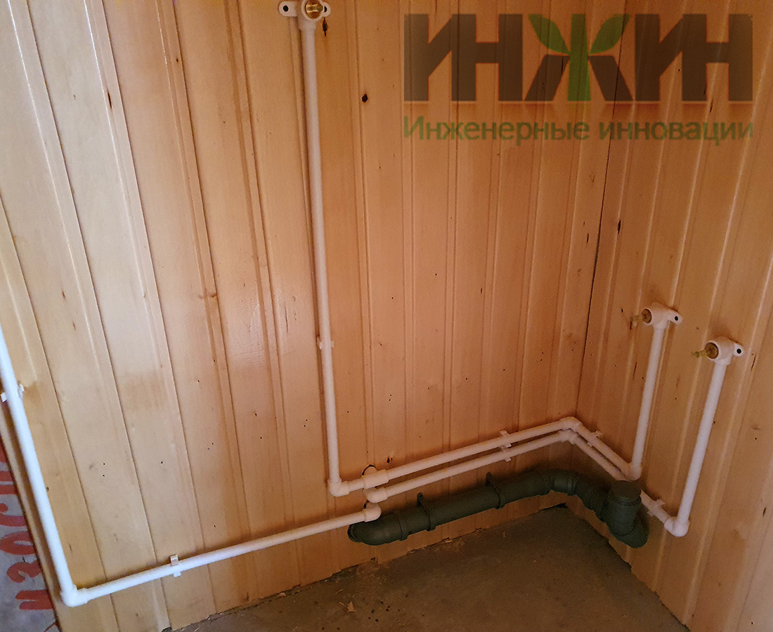 Монтаж точек водопровода и канализации в доме в СНТ "Загорново-2", кухня