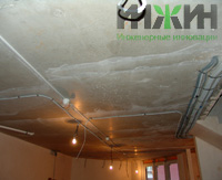 Электрика таунхауса, монтаж кабелей на потолке в г. Жуковский