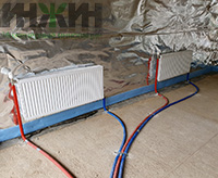 Стальные радиаторы KERMI , монтаж в гараже в Звенигороде