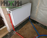 Стальной панельный радиатор KERMI , монтаж в гараже в Звенигороде