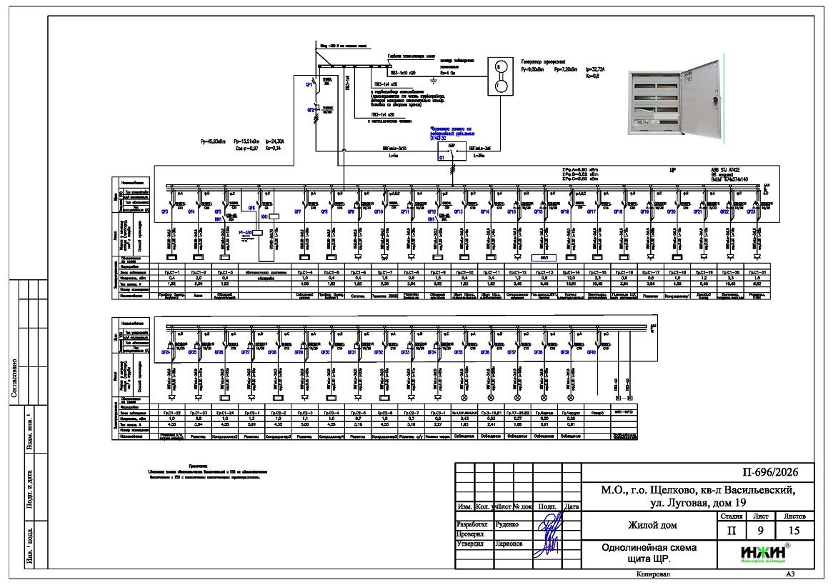 Проект электропроводки дома&nbsp;в Щёлково