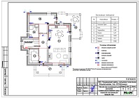 Проект электрики - слаботочка (сигнализация) 1 этажа дома в НП Кстинино