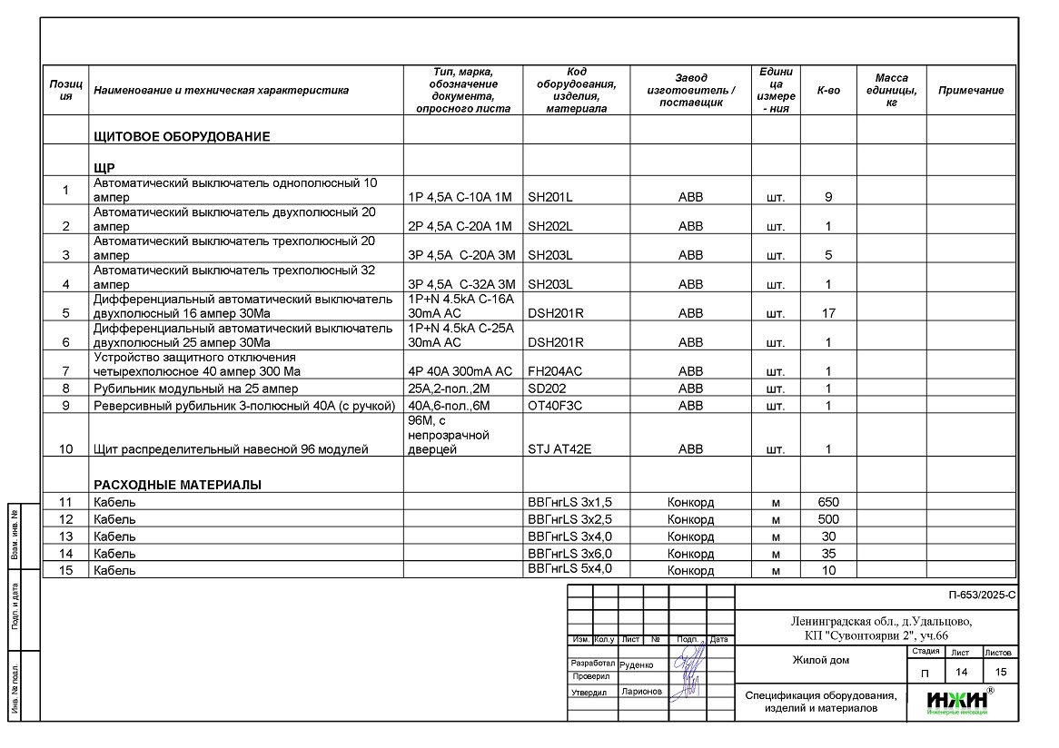 Проект электропроводки и электрики дома 1172 пример
