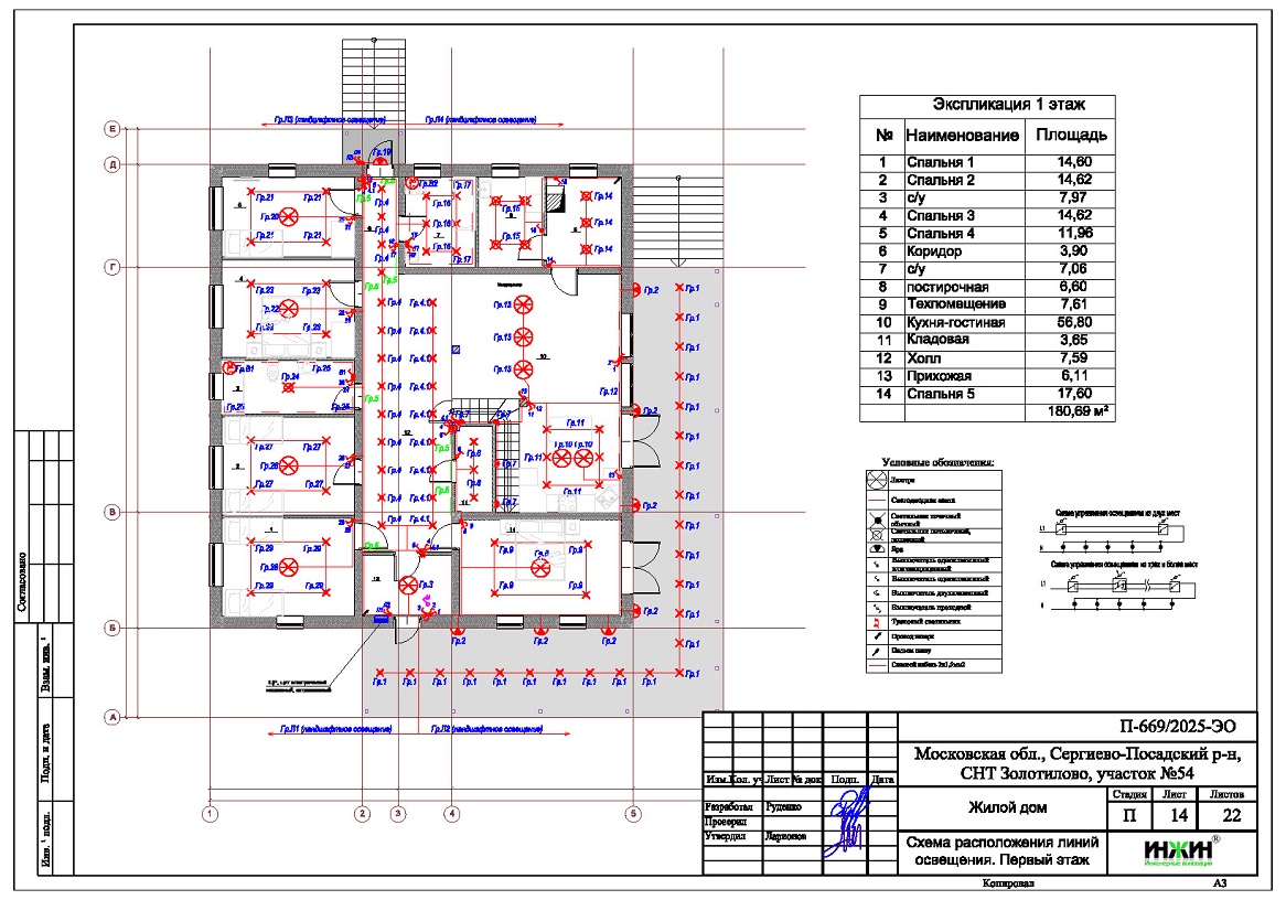 Проект электропроводки дома в СНТ Золотилово
