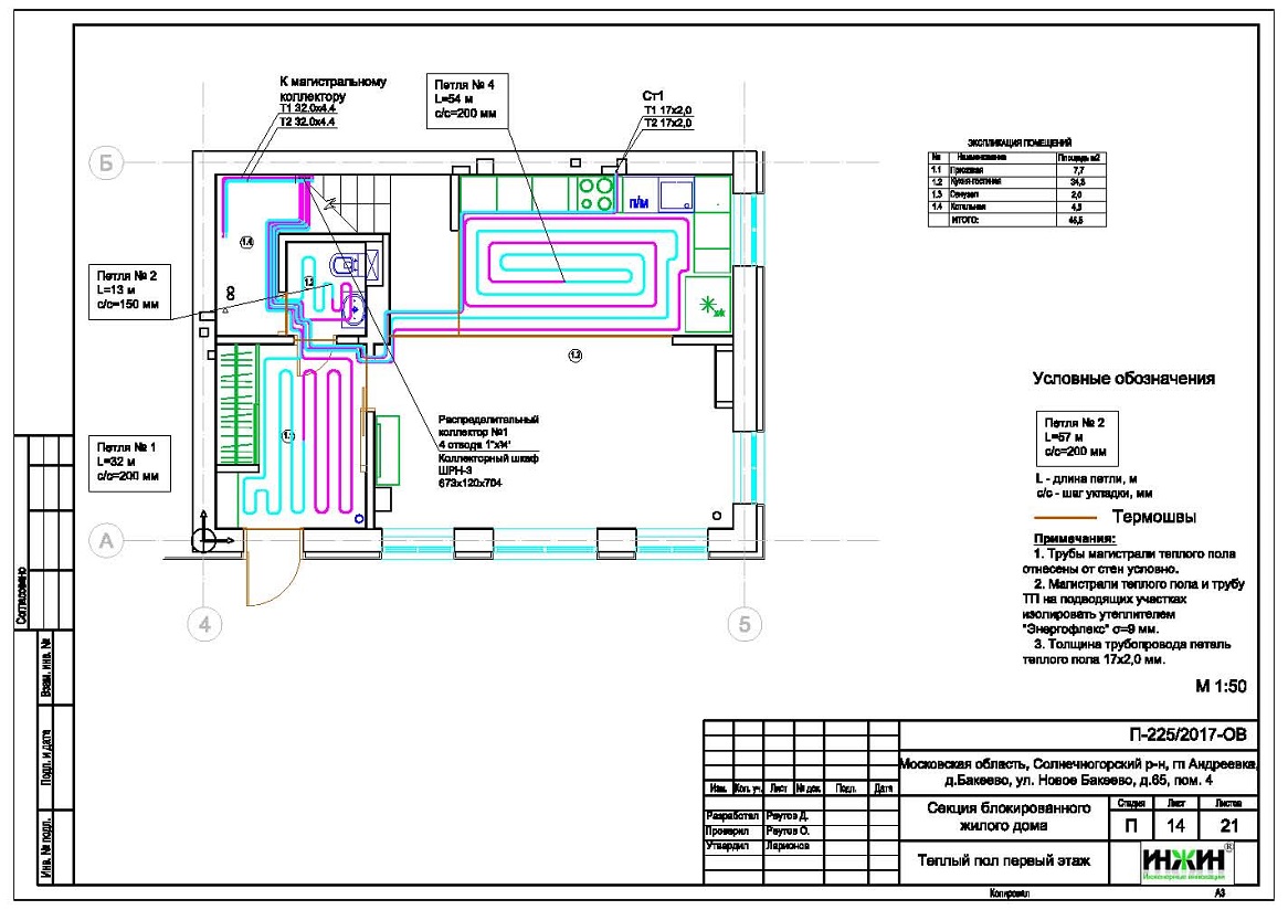 Система теплого пола таунхауса пример проекта 975