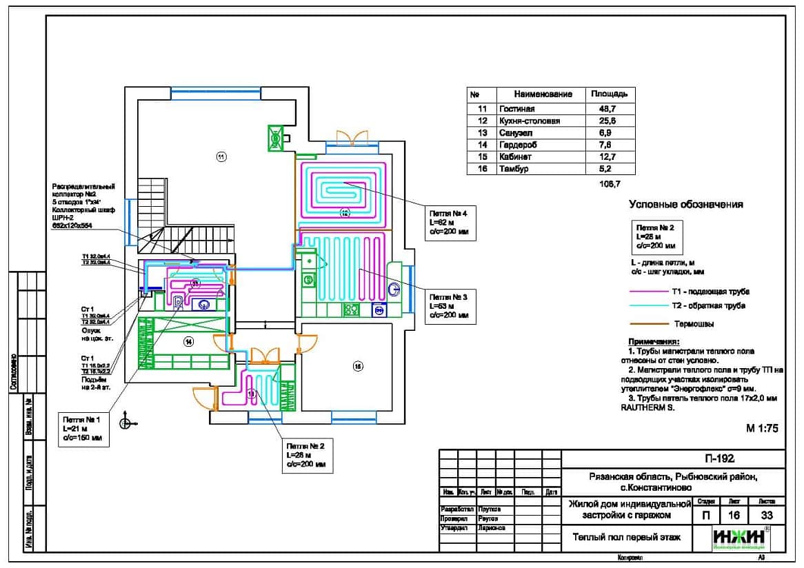 Система отопления дома пример проекта 897