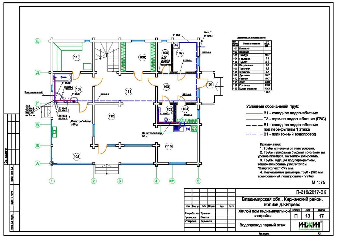 Система отопления частного дома пример проекта 952