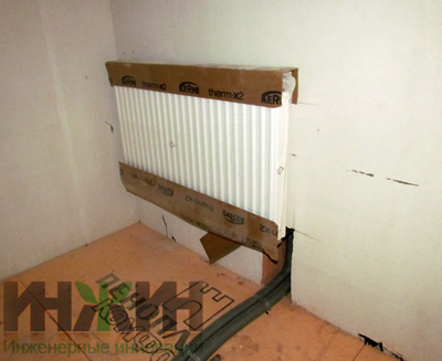 Монтаж радиатора отопления на оштукатуренную стену