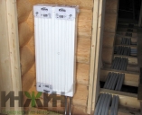 Радиатор Kermi в системе отопления деревянного дома, монтаж на стене