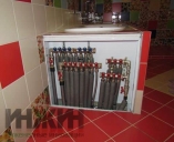 Водопровод в ванной Коллектор горячего и холодного водопровода в ванной